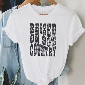 Country Music Shirt  Raised On 90S Country  Western Shirt